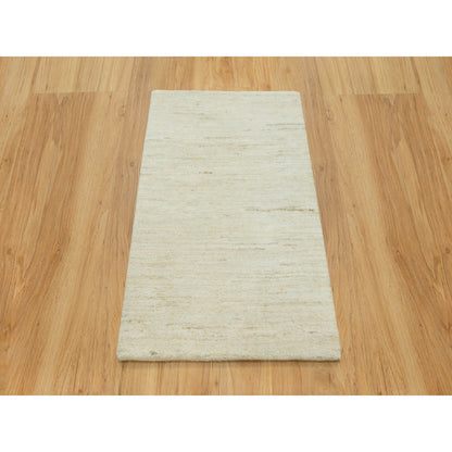 Modern and Contemporary Wool Hand Knotted Rug Ivory No Border 2.0X3.0 -O090563