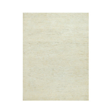 Modern and Contemporary Wool Hand Knotted Rug Ivory No Border 5.0X6.8 -O090568