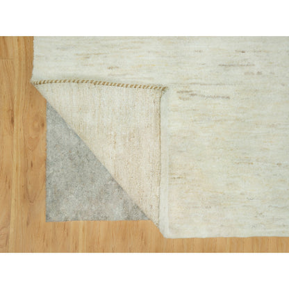 Modern and Contemporary Wool Hand Knotted Rug Ivory No Border 5.0X6.8 -O090568