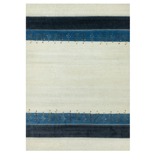 Modern and Contemporary Wool Hand Knotted Rug Ivory No Border 9.10X14.0 -O090569