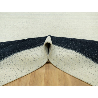 Modern and Contemporary Wool Hand Knotted Rug Ivory No Border 9.10X14.0 -O090569