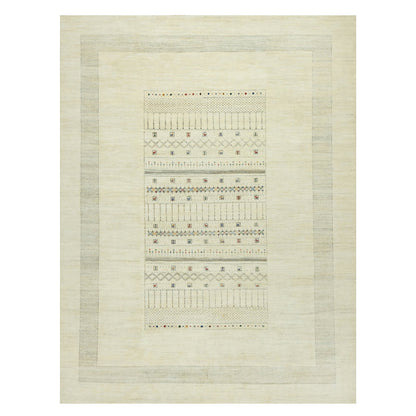 Modern and Contemporary Wool Hand Knotted Rug Ivory No Border 9.0X12.0 -O090570