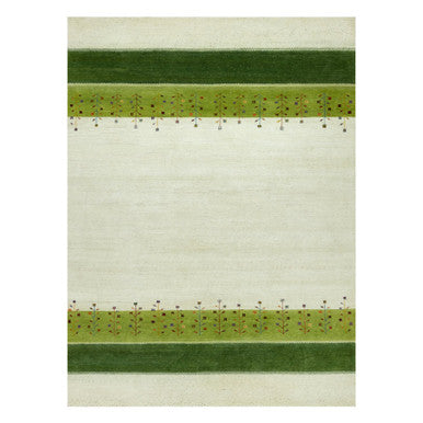 Modern and Contemporary Wool Hand Knotted Rug Ivory No Border 8.10X12.0 -O090571