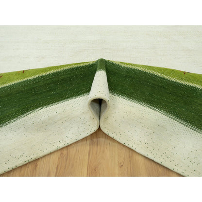 Modern and Contemporary Wool Hand Knotted Rug Ivory No Border 8.10X12.0 -O090571