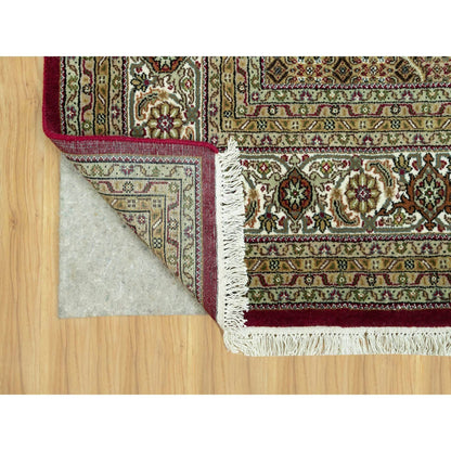 Fine Oriental Wool Hand Knotted Rug Red Ivory 9.0X12.0 -O090582