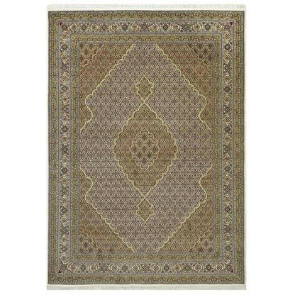 Fine Oriental Wool Hand Knotted Rug Ivory Ivory 8.11X12.4 -O090583
