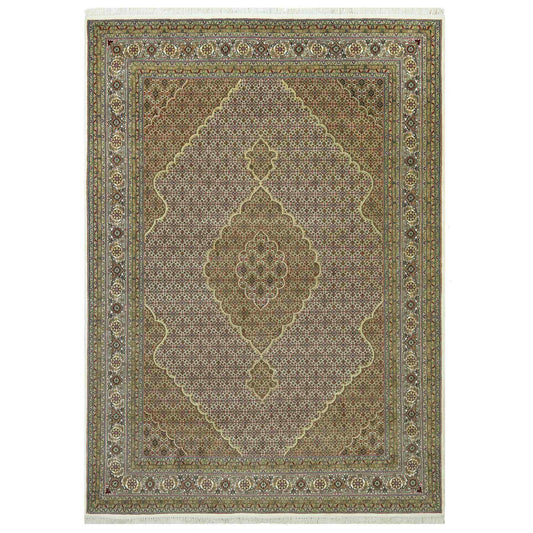 Fine Oriental Wool Hand Knotted Rug Ivory Ivory 8.11X12.4 -O090583