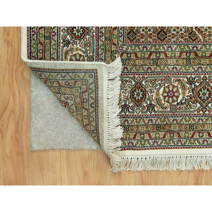 Fine Oriental Wool Hand Knotted Rug Ivory Ivory 8.11X12.4 -O090583