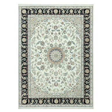Fine Oriental Wool Hand Knotted Rug Ivory Blue 8.11X12.2 -O090585