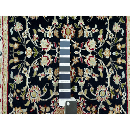 Fine Oriental Wool Hand Knotted Rug Blue Ivory 2.6X8.4 -O090586