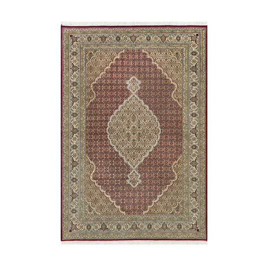 Fine Oriental Wool Hand Knotted Rug Red Ivory 6.1X9.0 -O090592