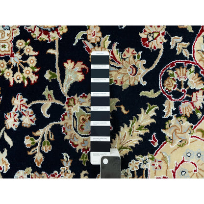 Fine Oriental Wool Hand Knotted Rug Blue Ivory 6.7X6.7 -O090593