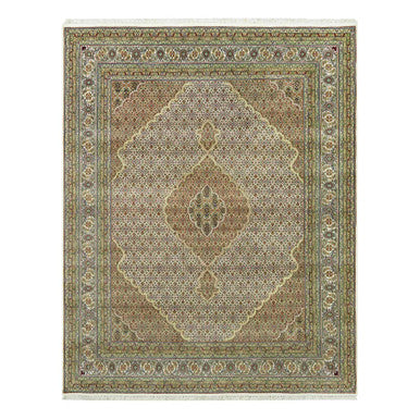 Fine Oriental Wool Hand Knotted Rug Ivory Ivory 7.10X9.11 -O090604