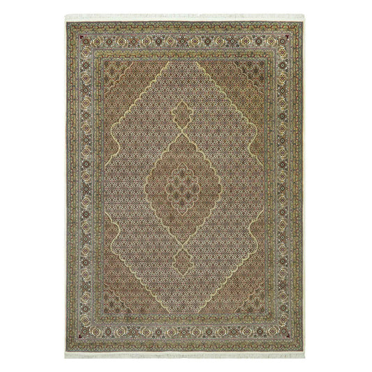 Fine Oriental Wool Hand Knotted Rug Ivory Ivory 8.10X12.3 -O090605