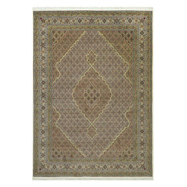 Fine Oriental Wool Hand Knotted Rug Ivory Ivory 8.10X12.3 -O090605