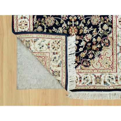 Fine Oriental Wool Hand Knotted Rug Blue Ivory 2.9X12.0 -O090611