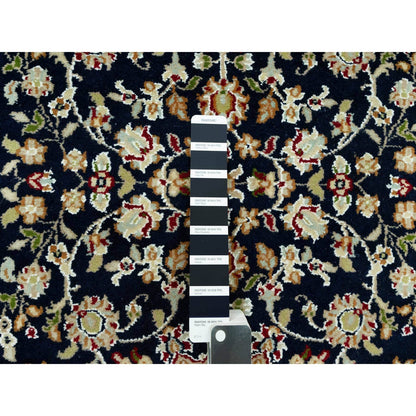 Fine Oriental Wool Hand Knotted Rug Blue Ivory 2.9X12.0 -O090611