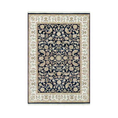 Fine Oriental Wool Hand Knotted Rug Blue Ivory 6.1X8.10 -O090612