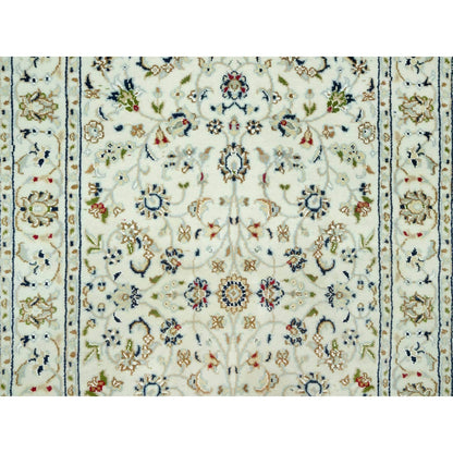 Fine Oriental Wool Hand Knotted Rug Ivory Ivory 2.9X20.0 -O090613