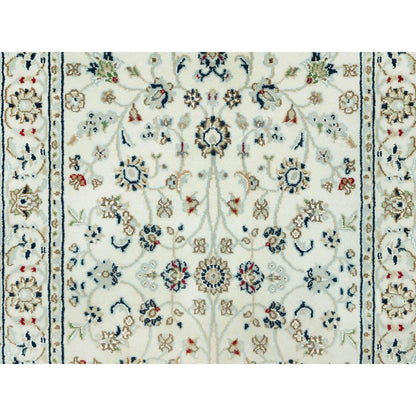 Fine Oriental Wool Hand Knotted Rug Ivory Ivory 2.10X19.10 -O090614