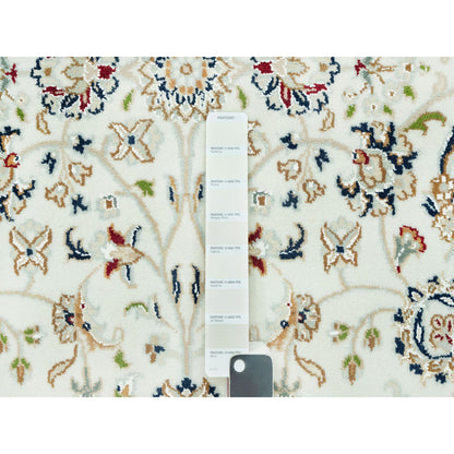 Fine Oriental Wool Hand Knotted Rug Ivory Blue 5.0X6.11 -O090615