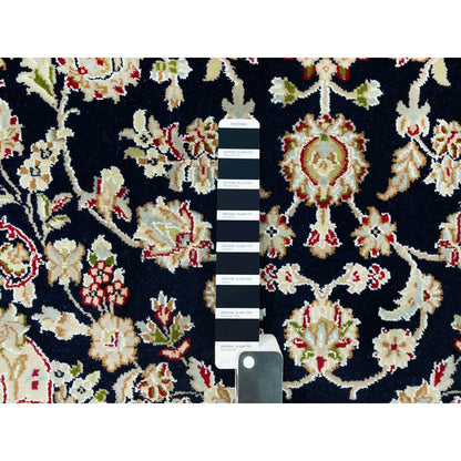 Fine Oriental Wool Hand Knotted Rug Blue Ivory 4.3X6.3 -O090619