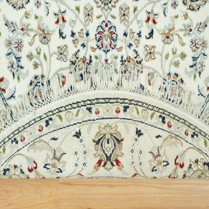 Fine Oriental Wool Hand Knotted Rug Ivory Ivory 4.10X4.10 -O090621