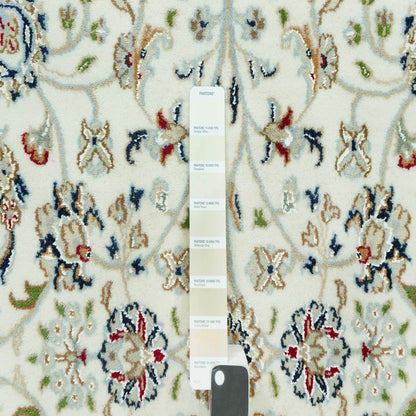 Fine Oriental Wool Hand Knotted Rug Ivory Ivory 4.10X4.10 -O090621