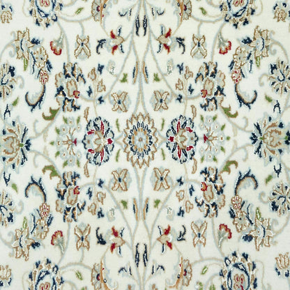 Fine Oriental Wool Hand Knotted Rug Ivory Ivory 4.10X4.10 -O090621