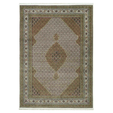 Fine Oriental Wool Hand Knotted Rug Ivory Ivory 9.10X14.0 -O090622