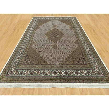 Fine Oriental Wool Hand Knotted Rug Ivory Ivory 9.10X14.0 -O090622