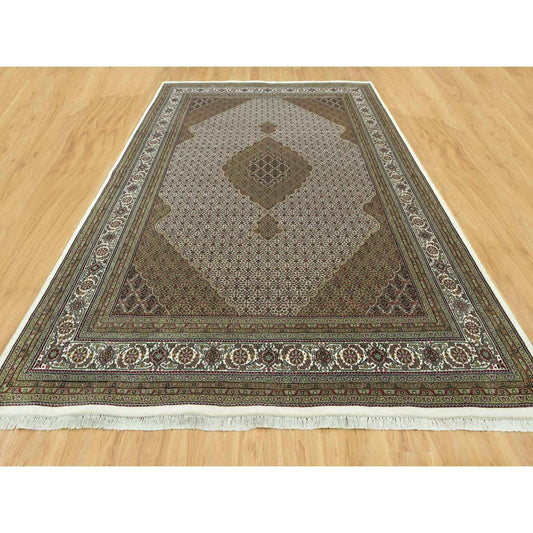 Fine Oriental Wool Hand Knotted Rug Ivory Ivory 9.10X14.0 -O090622