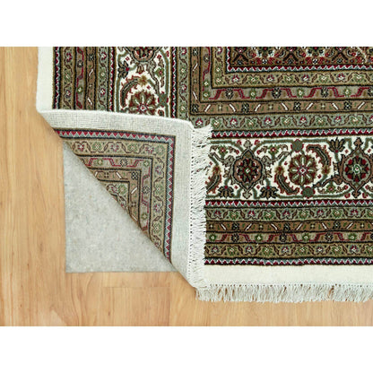 Fine Oriental Wool Hand Knotted Rug Ivory Ivory 9.10X14.0 -O090622