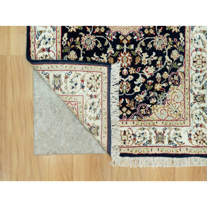 Fine Oriental Wool Hand Knotted Rug Blue Ivory 2.5X20.1 -O090627