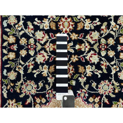 Fine Oriental Wool Hand Knotted Rug Blue Ivory 2.5X20.1 -O090627