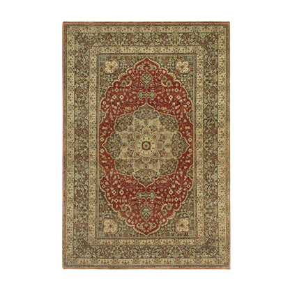 Fine Oriental Wool Hand Knotted Rug Red Sturdy Brown 6.2X9.1 -O090630