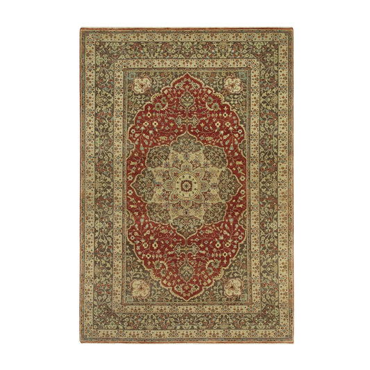 Fine Oriental Wool Hand Knotted Rug Red Sturdy Brown 6.2X9.1 -O090630