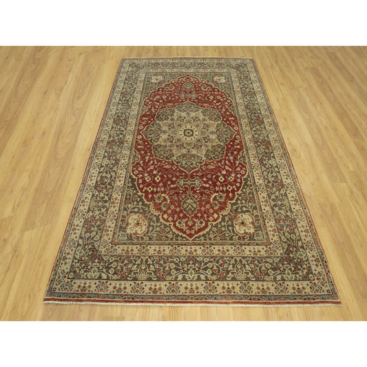 Fine Oriental Wool Hand Knotted Rug Red Sturdy Brown 6.2X9.1 -O090630