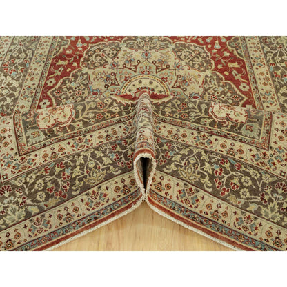 Fine Oriental Wool Hand Knotted Rug Red Sturdy Brown 6.2X9.1 -O090630