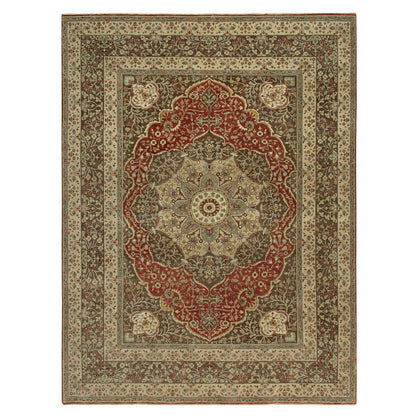 Fine Oriental Wool Hand Knotted Rug Red Brown 9.2X12.1 -O090634