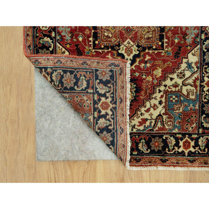 Heriz Wool Hand Knotted Rug Red Blue 2.6X20.1 -O090646