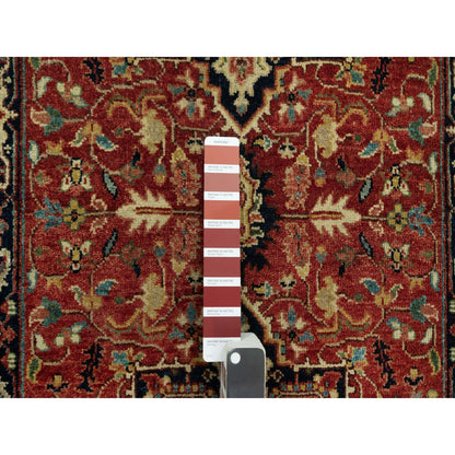 Heriz Wool Hand Knotted Rug Red Blue 2.6X20.1 -O090646