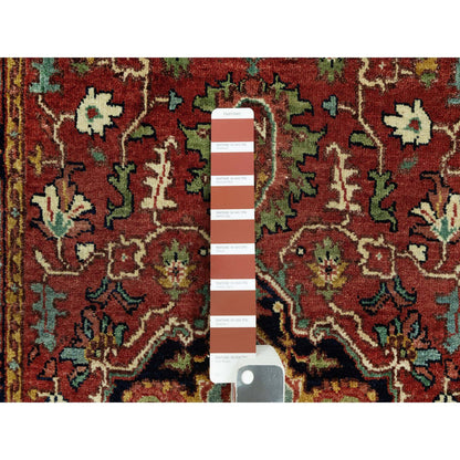 Heriz Wool Hand Knotted Rug Red Blue 2.5X19.10 -O090650