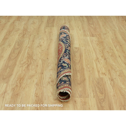 Heriz Wool Hand Knotted Rug Red Blue 6.0X6.0 -O090656
