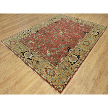 Heriz Wool Hand Knotted Rug Red Gold 8.10X12.0 -O090658