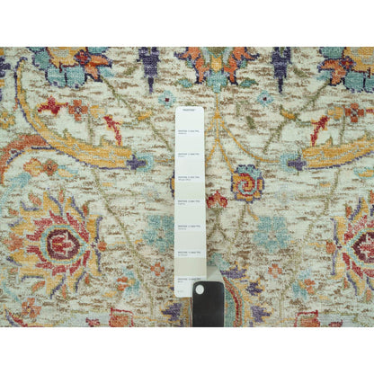 Transitional Wool & Silk Hand Knotted Rug Beige No Border 2.7X17.11 -O090681