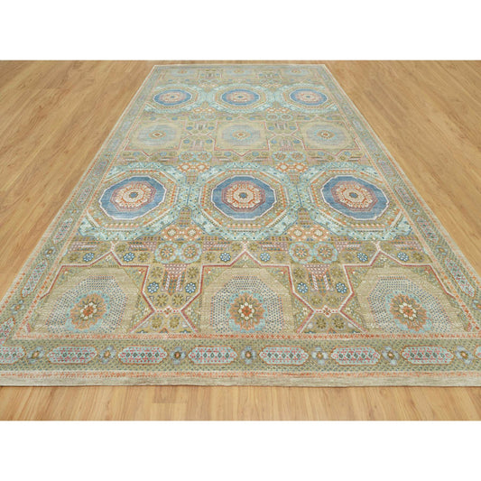 Mamluk Wool & Silk Hand Knotted Rug Brown Brown 11.6X18.1 -O090689