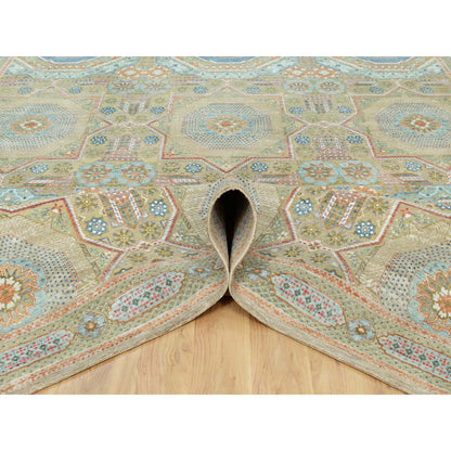 Mamluk Wool & Silk Hand Knotted Rug Brown Brown 11.6X18.1 -O090689
