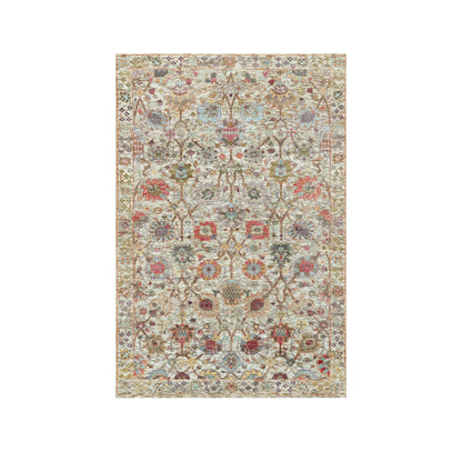 Transitional Wool & Silk Hand Knotted Rug Ivory Ivory 3.0X5.0 -O090691