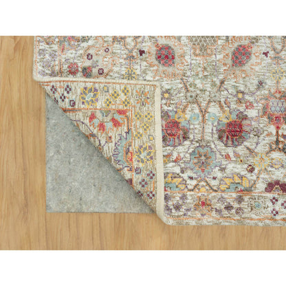 Transitional Wool & Silk Hand Knotted Rug Ivory Ivory 3.0X5.0 -O090691